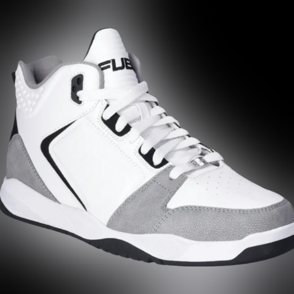 FUBU White and Gray Sneakers with Modern Design